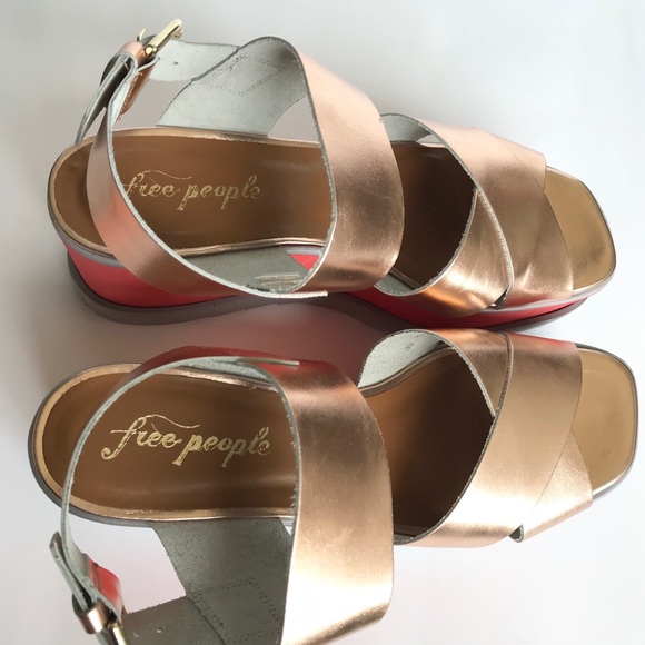 Free People Kate Wedge Sandal Rose size 9 - Picture 6 of 8